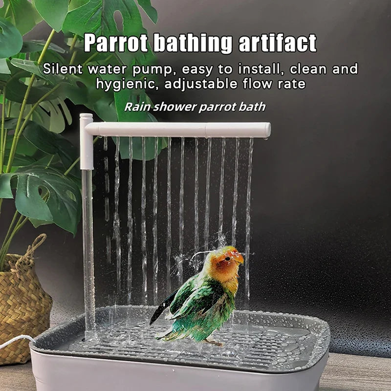 USB Electric Automatic Bird Bath Tub – Circulating Water Parrot Bird Bath Tub Qme