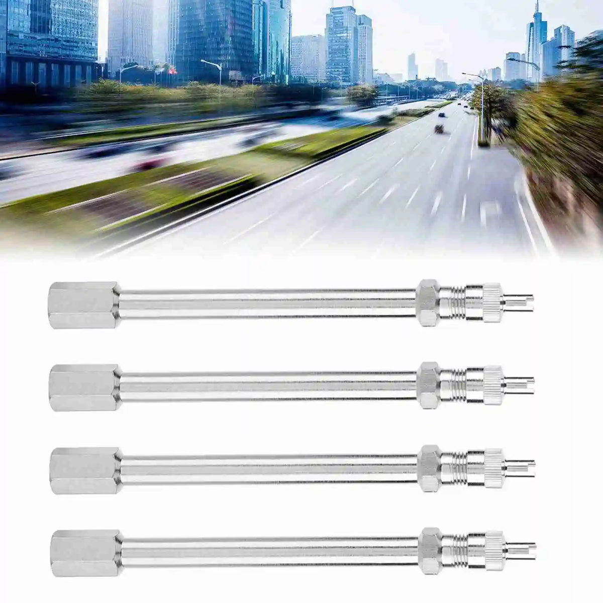 Chrome Tyre Valve Extension Rod – Car Truck Lorry Adapter Valve Stem Adapter Qme