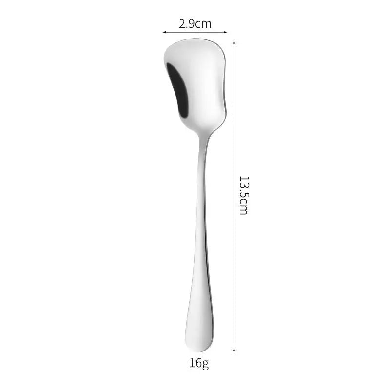 Stainless Steel Gourd Dessert Spoon | Luxury Stirring Spoon Dessert Spoon Qme Silver