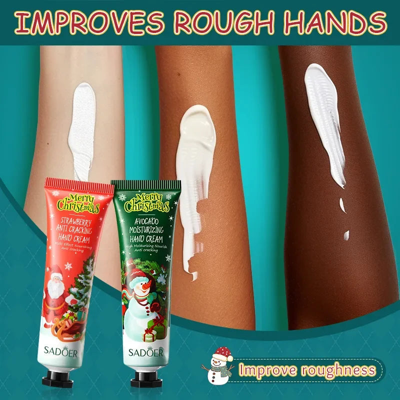 SADOER Christmas Moisturizing Hand Cream & Lip Balm Gift Set Hand Cream Gift Set Qme