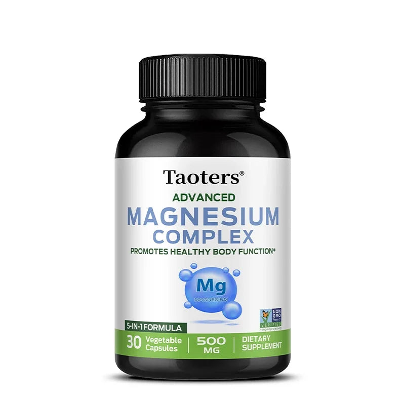 Taoters Magnesium Complex Capsules – High Absorption Formula Mineral Supplement Qst 30 count-1 bottle