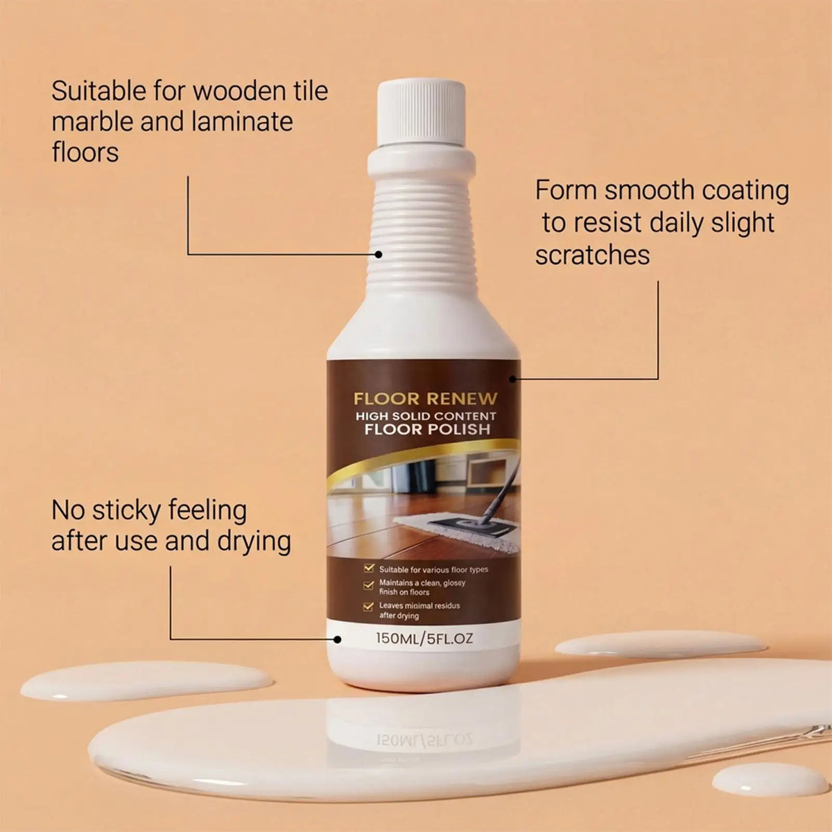 Laminate Floor Restorer & Shine Renewal Cleaner 150ml Floor Restorer Qme
