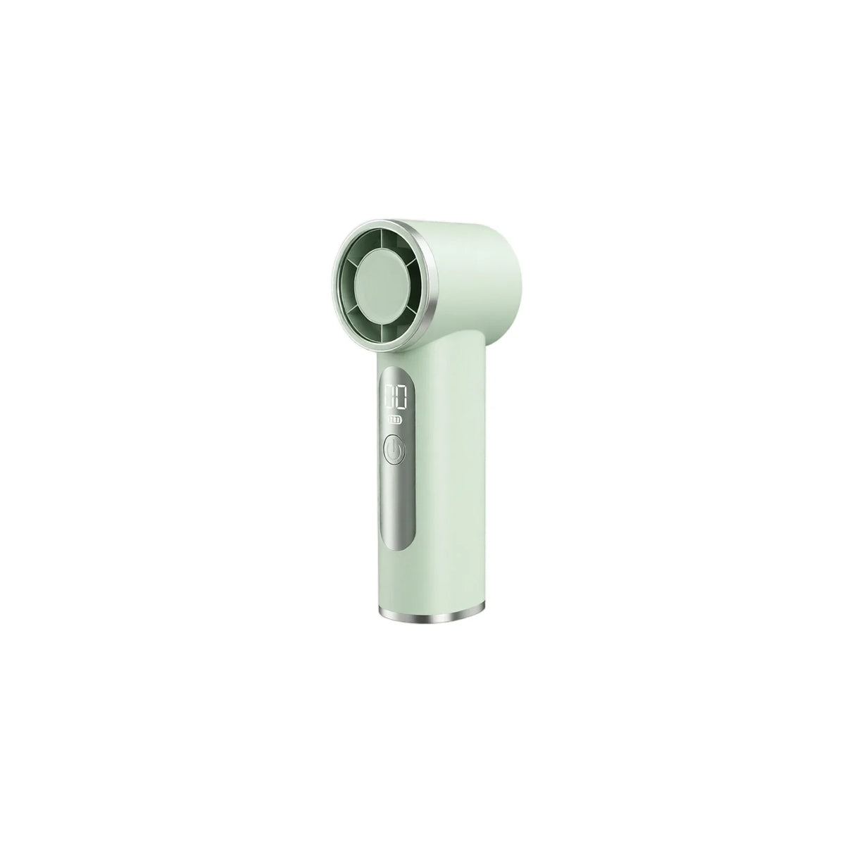 USB Rechargeable Handheld Fan with Digital Display | Portable Portable Handheld Fan Qme Green One Size
