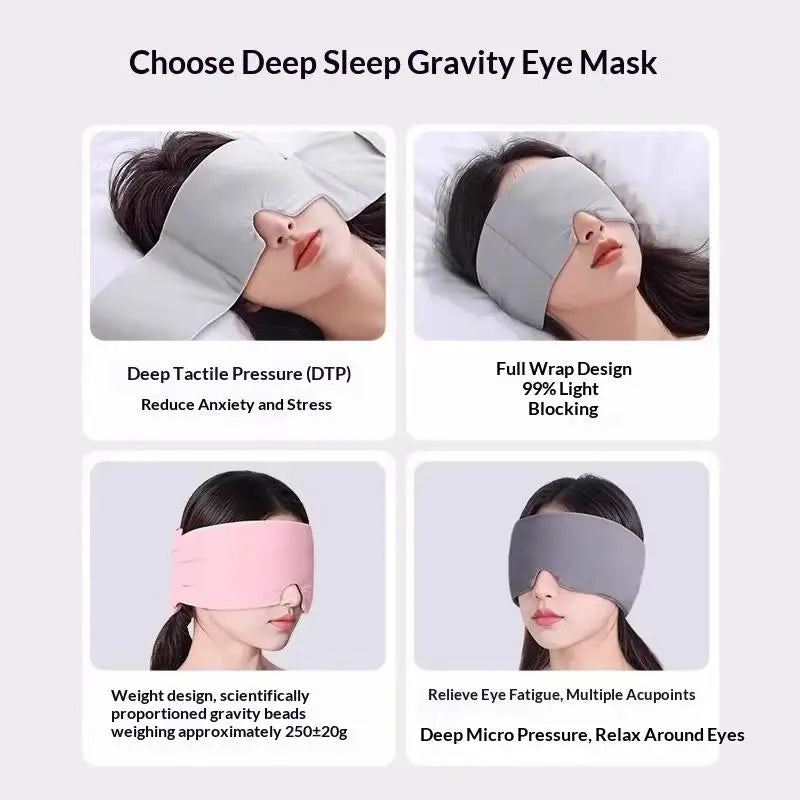 Weighted Gravity Sleep Mask – Light Blocking Ice Silk Eye Mask Weighted Sleep Mask Qme