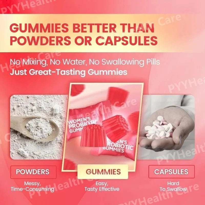 Women's Probiotic Gummies 5B CFU Cranberry Vegan – 60 Count Probiotic Gummies Qst