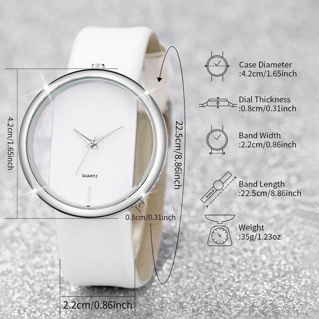 Couple Transparent Hollow Out Quartz Watch – Skeleton Dial Couple Quartz Watch Qme