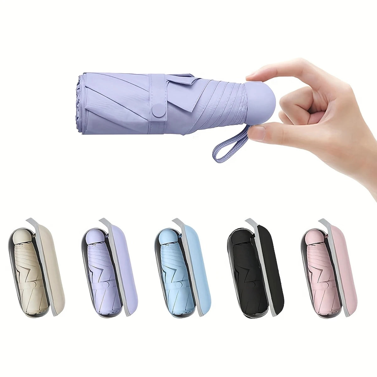 Mini Travel Umbrella – Compact 5-Fold UV Sun & Rain Umbrella Travel Umbrella Qst
