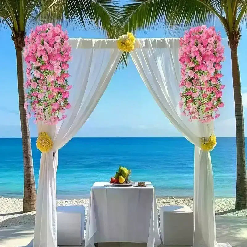 UV-Resistant Artificial Morning Glory Eucalyptus Hanging Decor Artificial Hanging Florals Qme