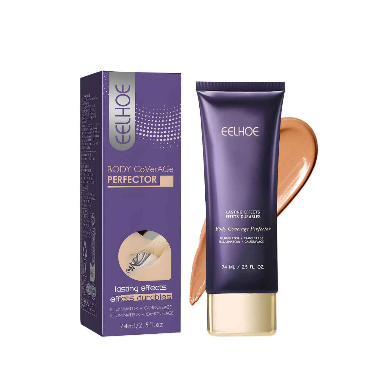 EELHOE Tattoo Concealer Waterproof Body Foundation Cream 74ml Concealer Foundation Cream Qst Dark Skin
