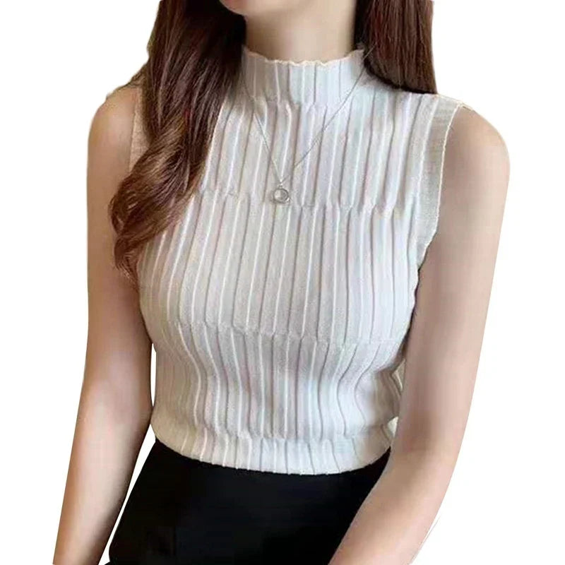 Women's Ribbed Halter Crop Tank Top | 8 Colors | One Size Halter Crop Tank Top Qme WT One Size