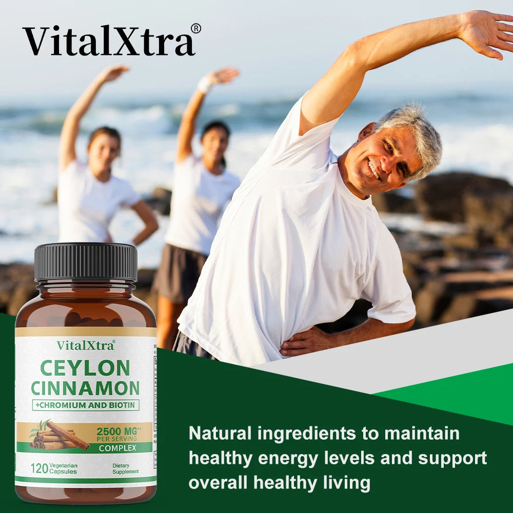 VITALXTRA Ceylon Cinnamon Capsules – Antioxidant Support Herbal Supplement Qst