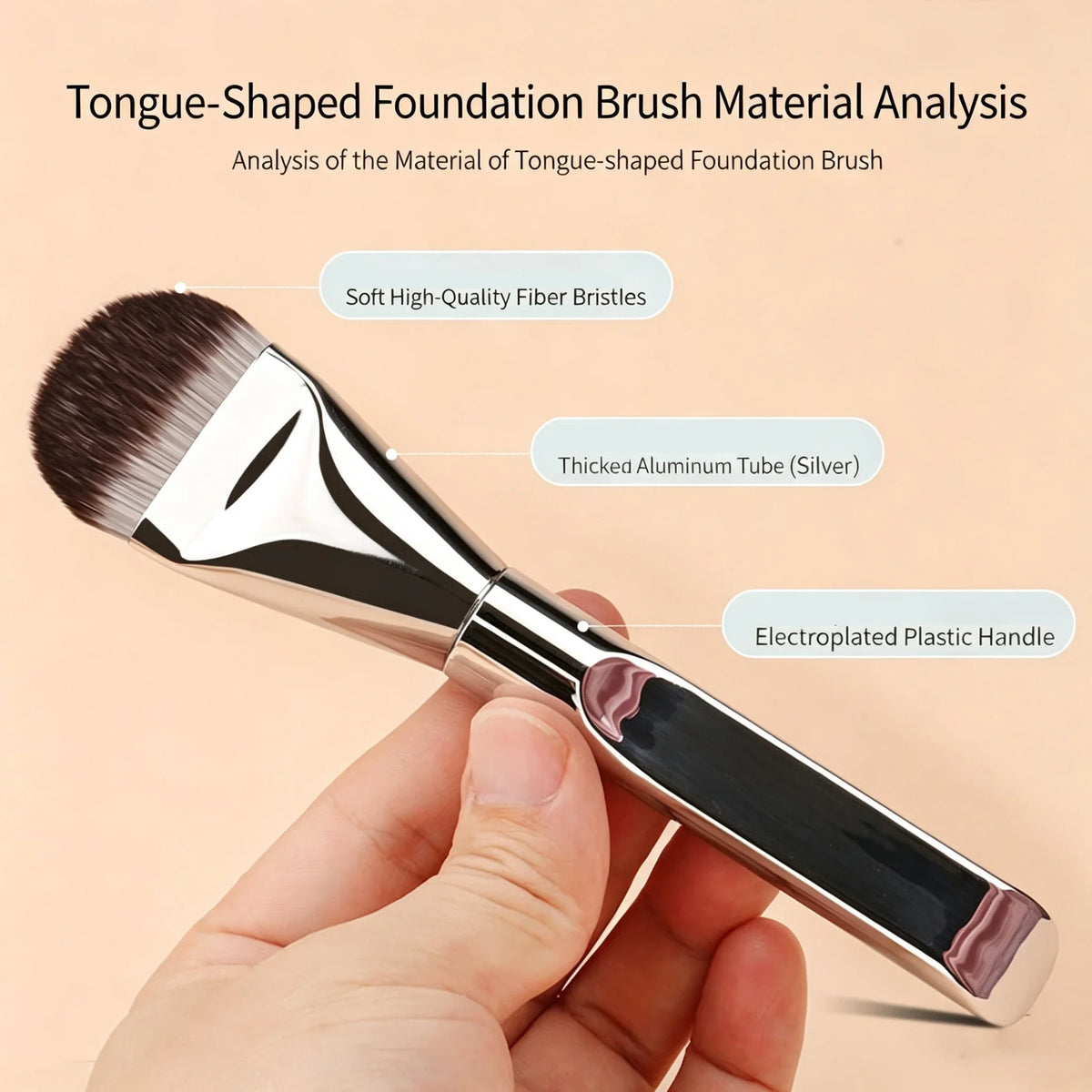 Tongue-Shaped Foundation Brush – Ultra-Thin Seamless Base Foundation Brush Qme