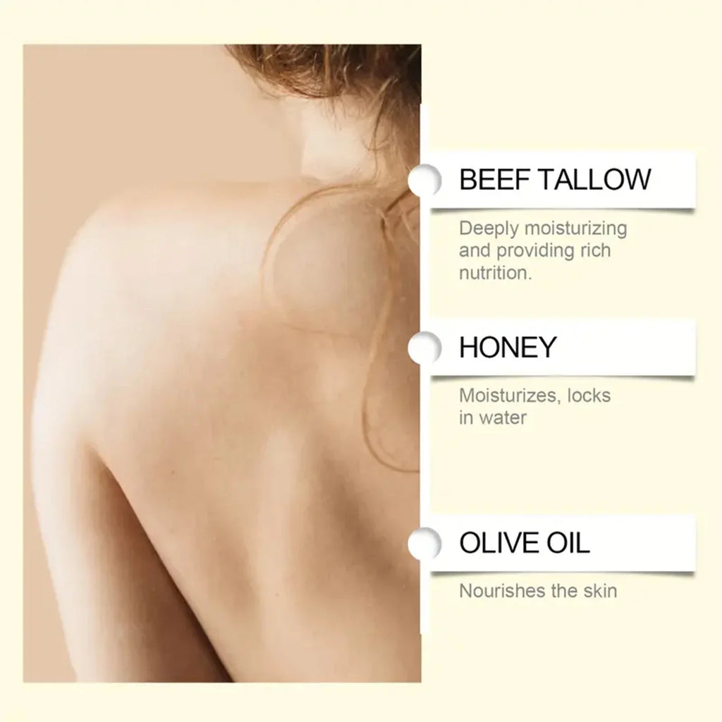 Grass-Fed Tallow Balm Bee Venom & Caffeine Unscented Moisturizer Face & Body Balm Qme