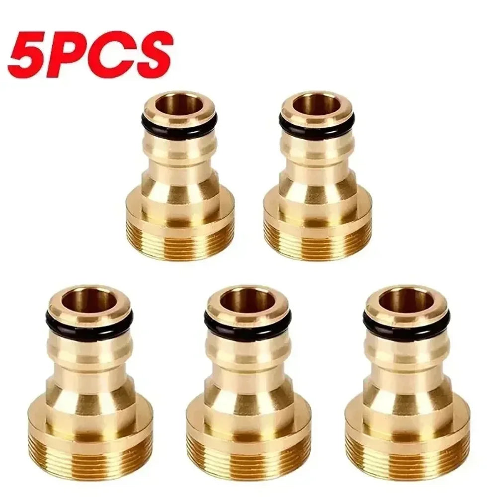Universal Brass Threaded Tap Connector Faucet Hose Adaptor Faucet Hose Connector Qme 5pcs