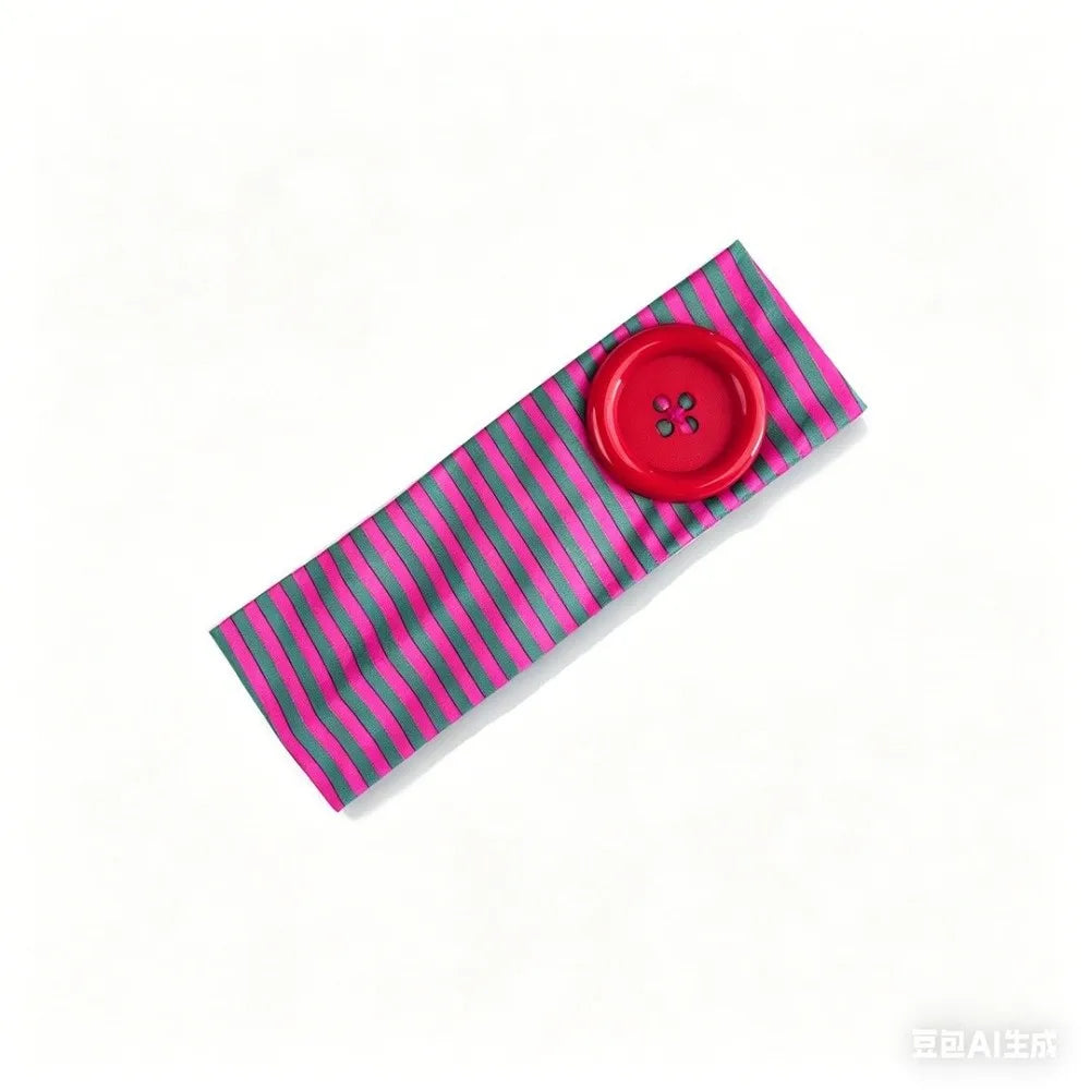 Sports Striped Stretch Headband | Oversized Button, 6 Colors Sports Headband Qme