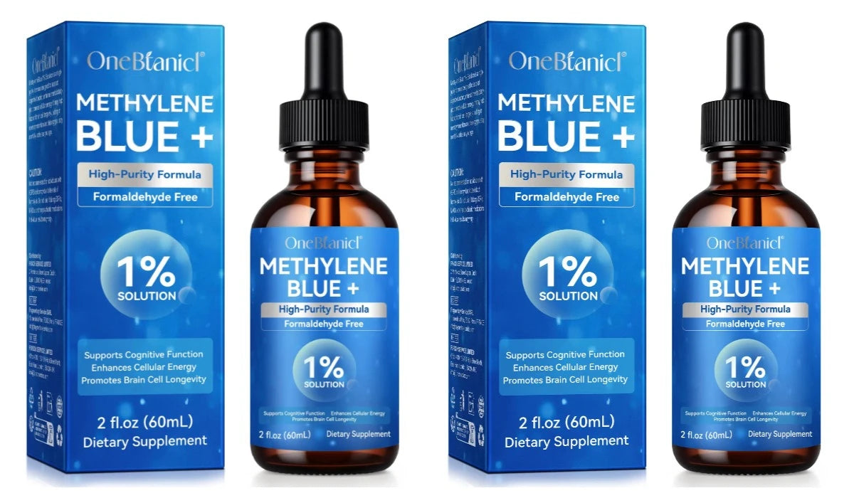 Methylene Blue 1% Drops + Vitamin C | Focus & Clarity 60mL Wellness Supplement Drops Qst 2bottles 120ml