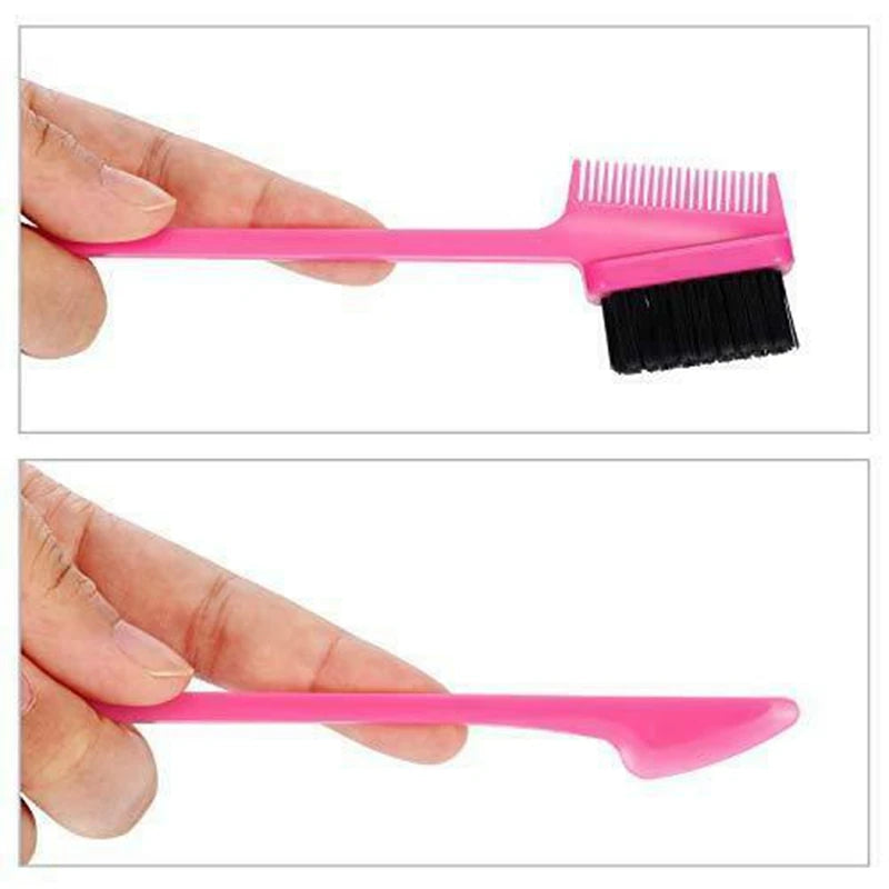 6-Pack 3-in-1 Hair Edge Brush & Double-Sided Comb Set Hair Edge Brush Set Qst