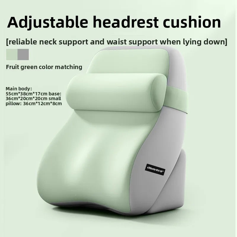 XL Ergonomic Reading Pillow – Memory Foam Wedge & Side Pockets Reading Bed Pillow Qst Green