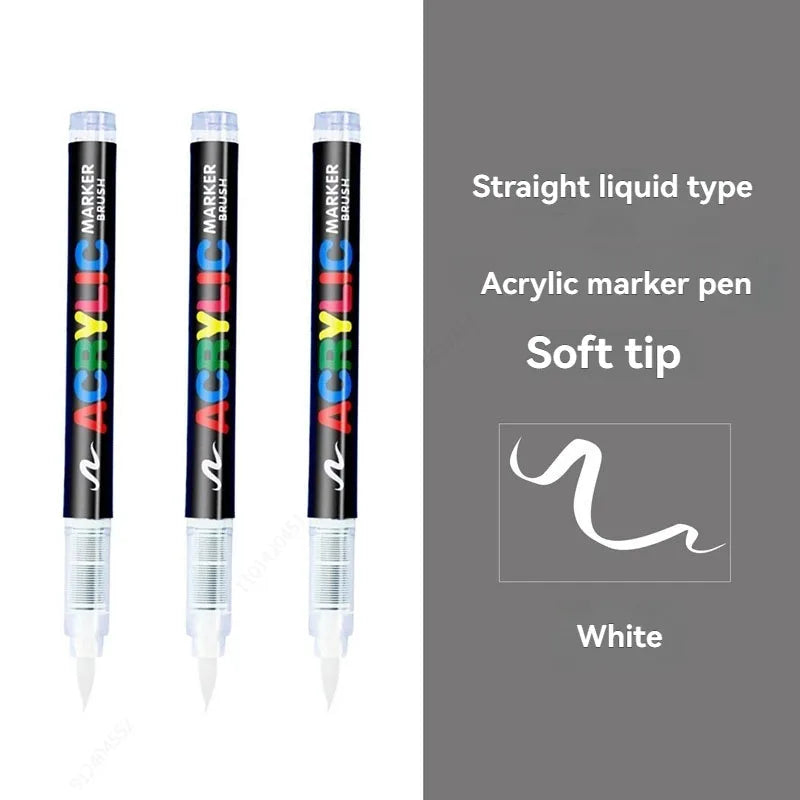 Black & White Soft Tip Acrylic Markers – Wood & Ceramic Set Acrylic Paint Markers Qme