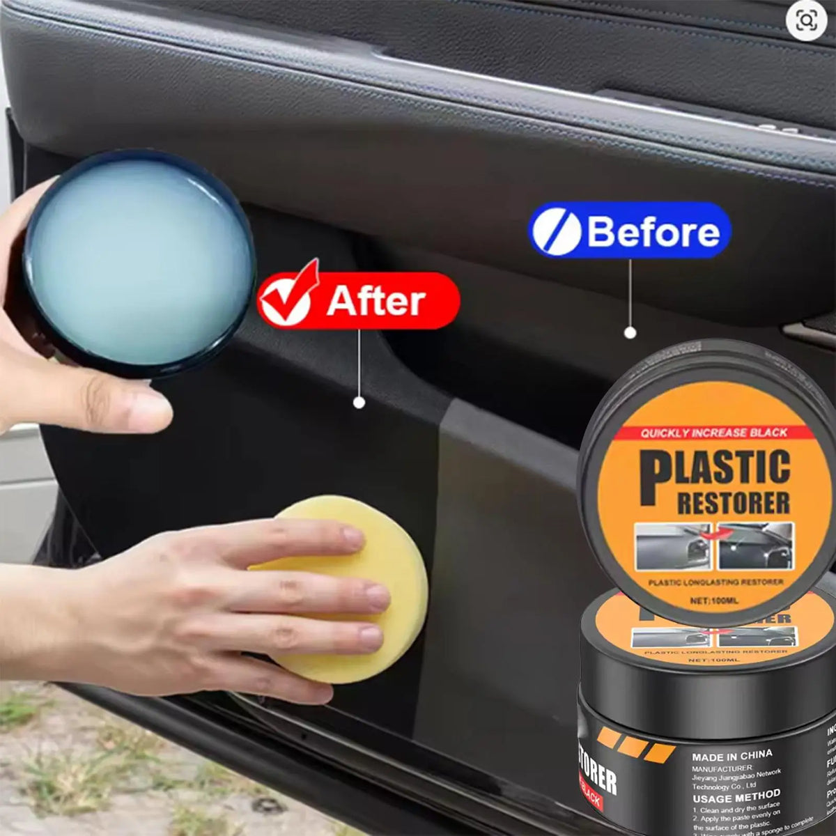Car Leather Care Cream – Interior Restorer, UV Wax & Polish Car Interior Cream Qme