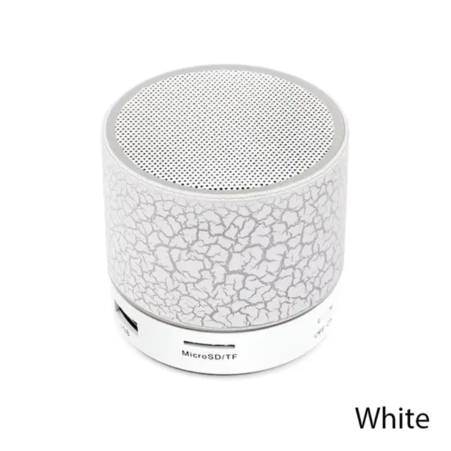 Mini Portable Bluetooth 4.1 Speaker – LED Lights & TF Card Portable Bluetooth Speaker Qst White-1pc