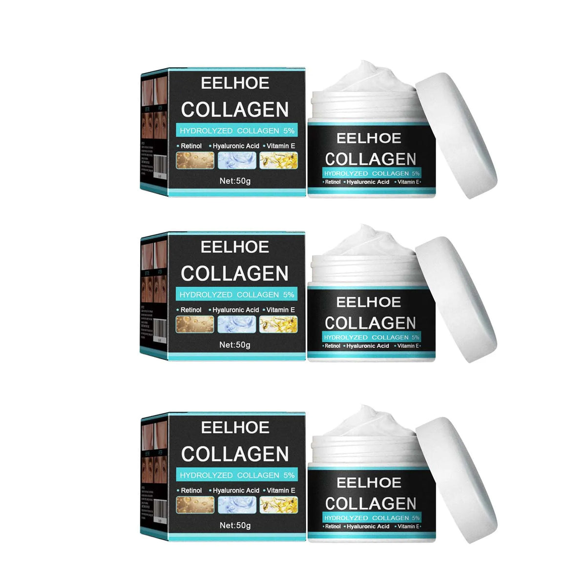 Men's Collagen Face Cream – Firming, Smoothing & Moisturizing Men's Face Cream Qme 3 x 60g Boxed