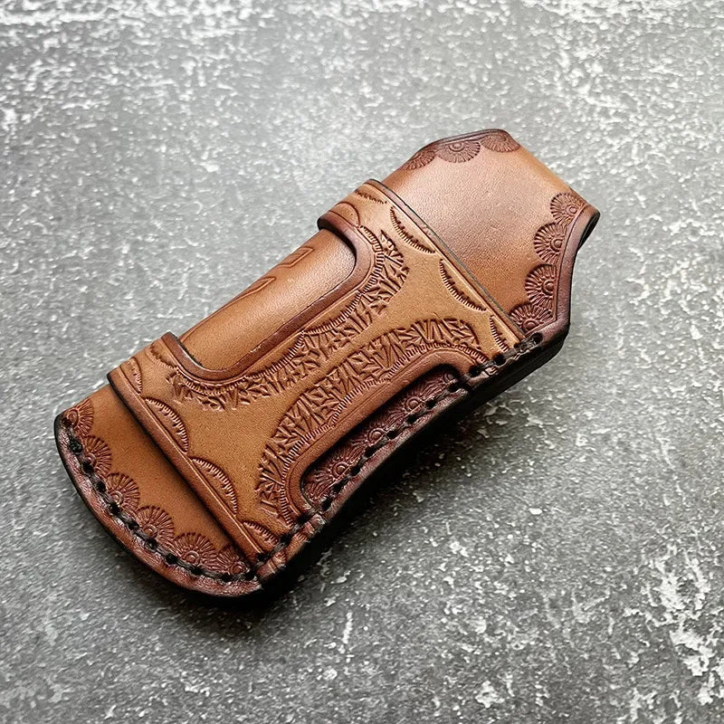 Swayboo Cowhide Leather Knife Sheath for Folding Blades Leather Knife Sheath Qst
