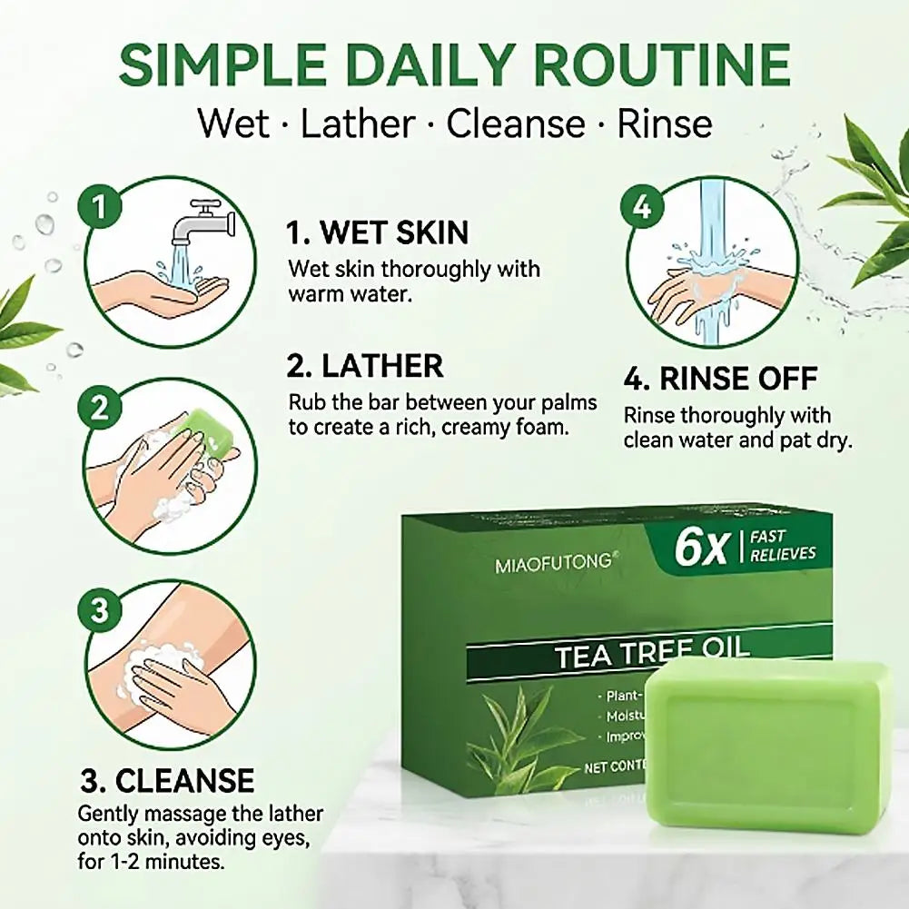 Natural Tea Tree Oil Exfoliating Bar Soap – Gentle Body Cleanser Exfoliating Bar Soap Qme