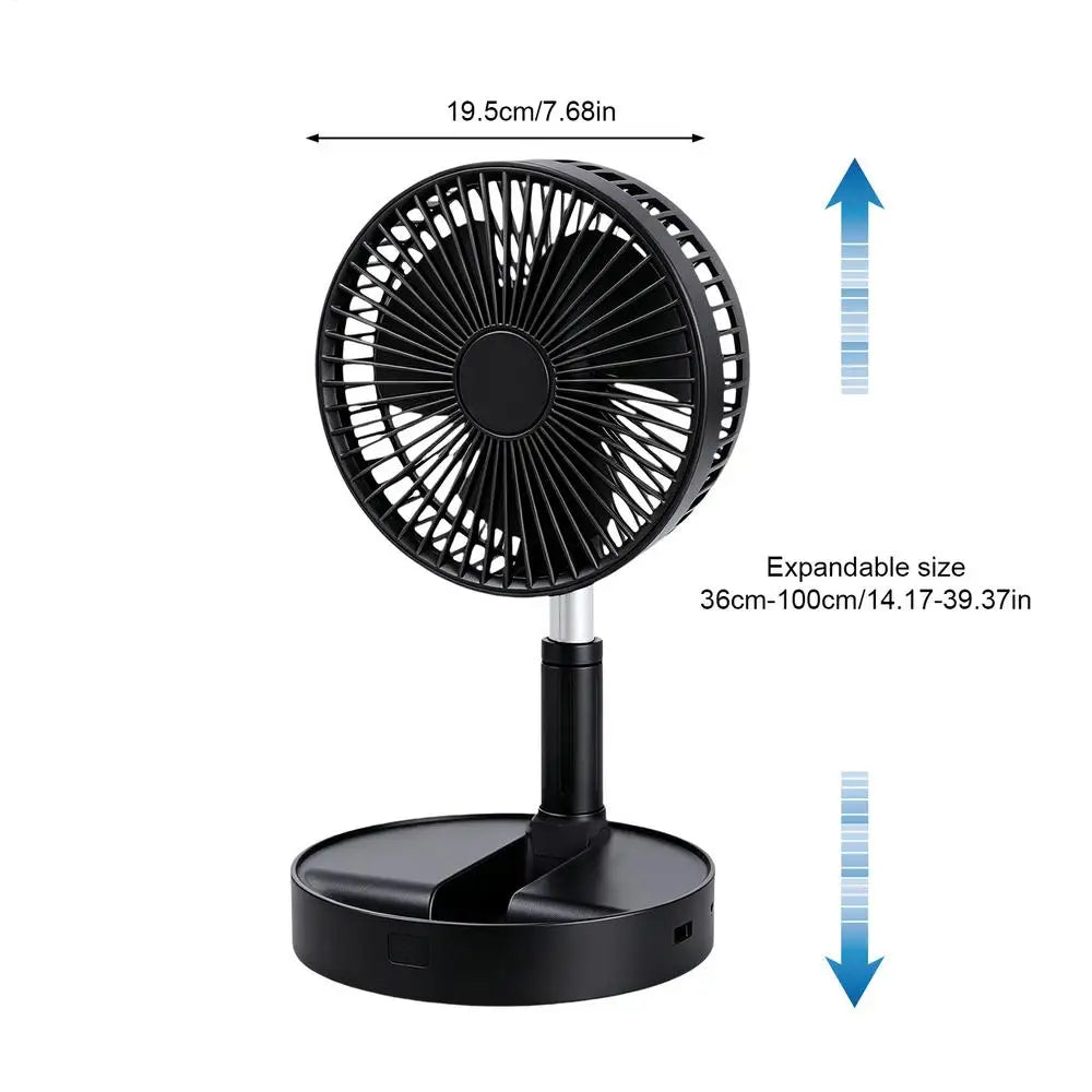 Portable Foldable Quiet Fan – 185° Tilt, Rechargeable, Silent Portable Desk Fan Qme China Mainland Black