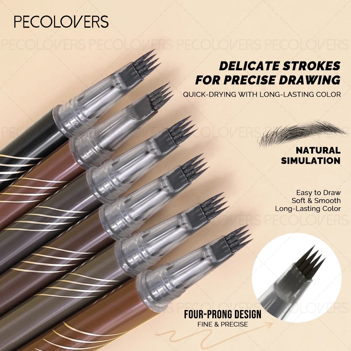 4-Pronged Liquid Eyebrow Pencil – Natural 3D Look | Qme Liquid Eyebrow Pencil Qme