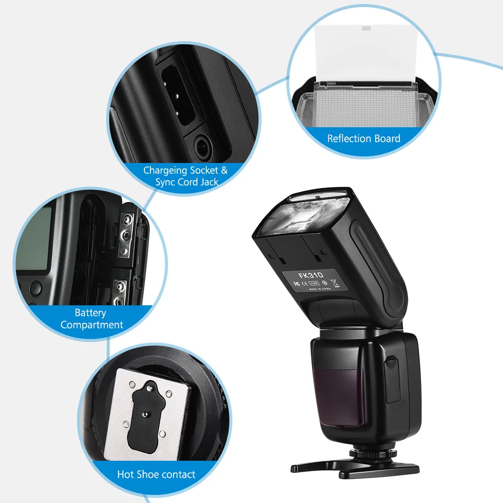 Wireless Speedlite Flash GN33 LCD Display for DSLR Cameras Camera Flash Speedlite Qst
