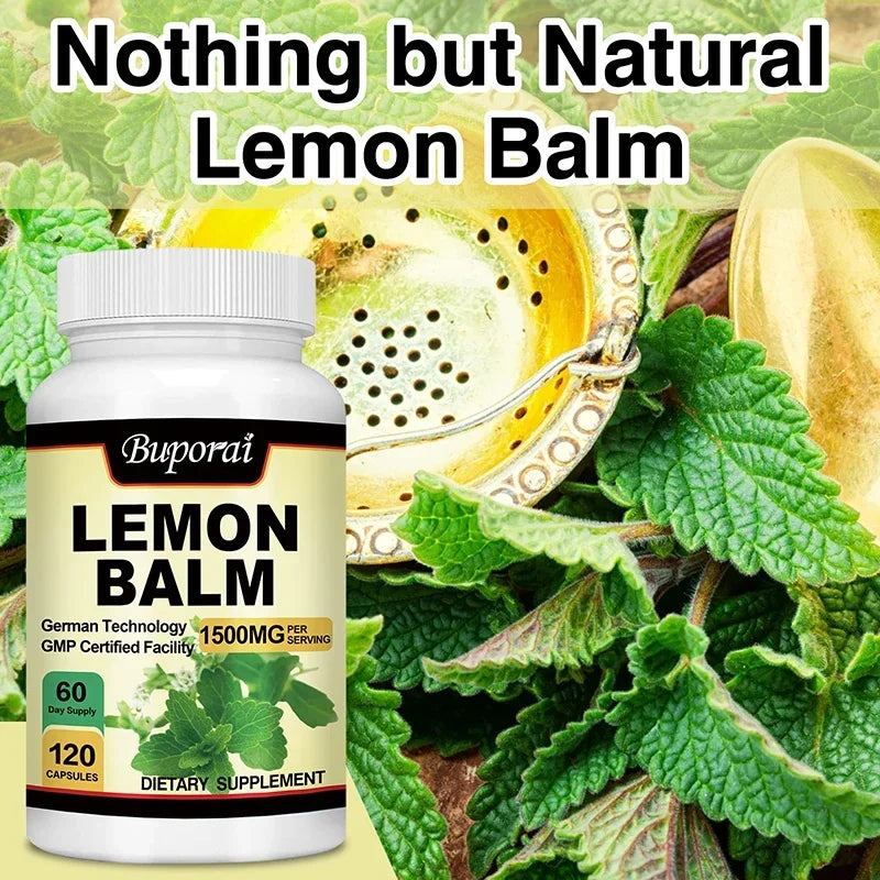 Organic Lemon Balm Capsules – Mood & Wellness Support Herbal Supplement Qst