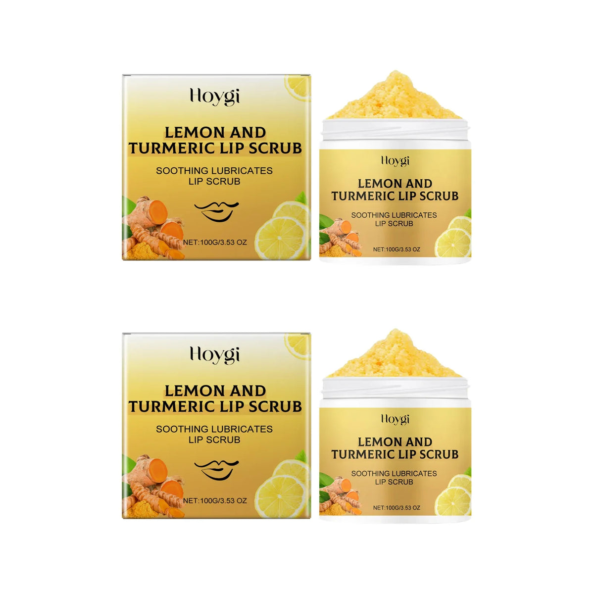 Turmeric Lemon Lip Scrub – Exfoliating & Moisturizing Lip Scrub Qme 2Pcs