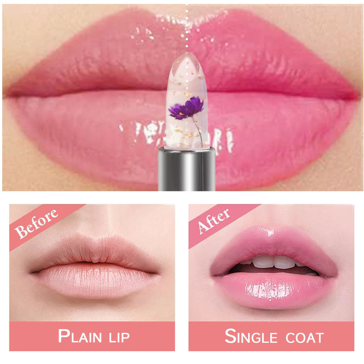 PWYUMAN Flower Jelly Lipstick – Color Changing & Hydrating Jelly Lipstick Qst