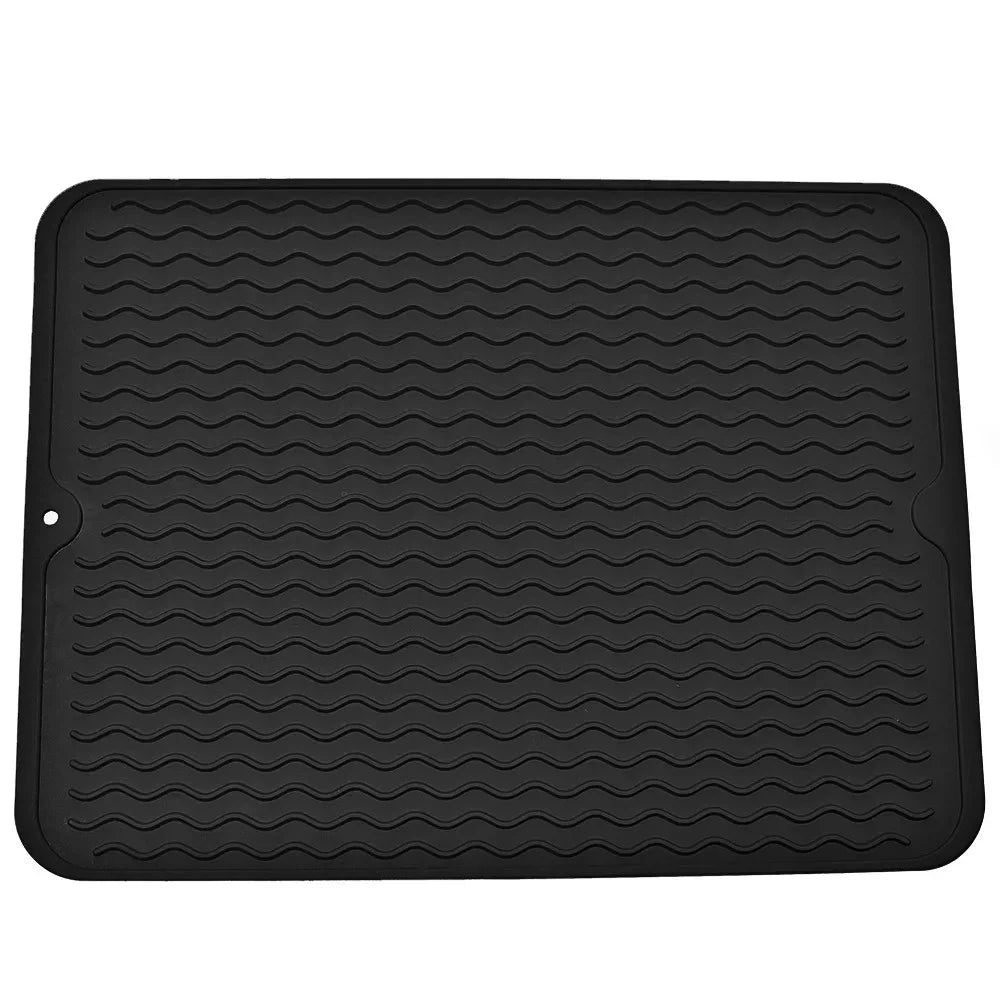 Large Silicone Dish Drying Mat – Draining Sink & Trivet Dish Drying Mat Qme