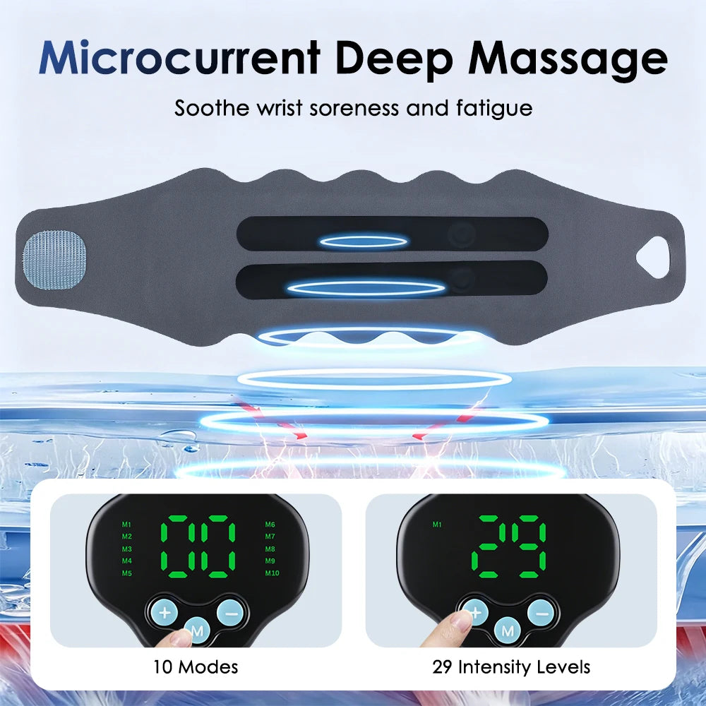 Wireless EMS Wrist Massager – 10 Modes & 29 Levels, 2-in-1 Wrap EMS Wrist Massager Qst