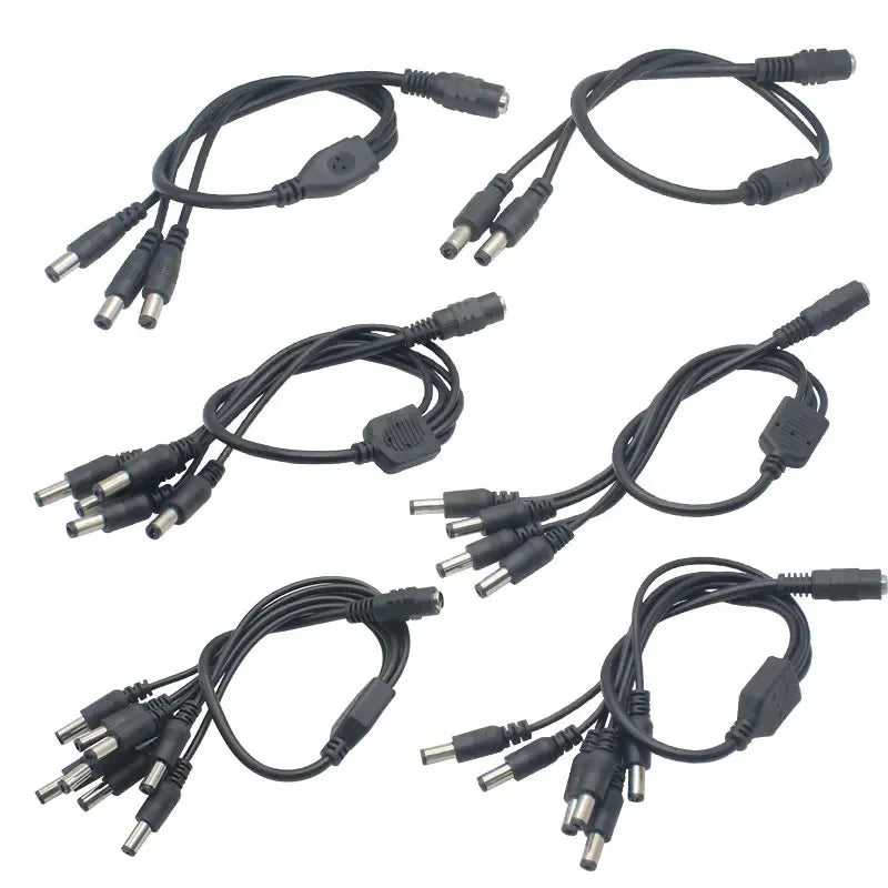 DC Power Splitter Cable 5.5x2.1mm 1 Female to Multi Male DC Power Splitter Cable Qme