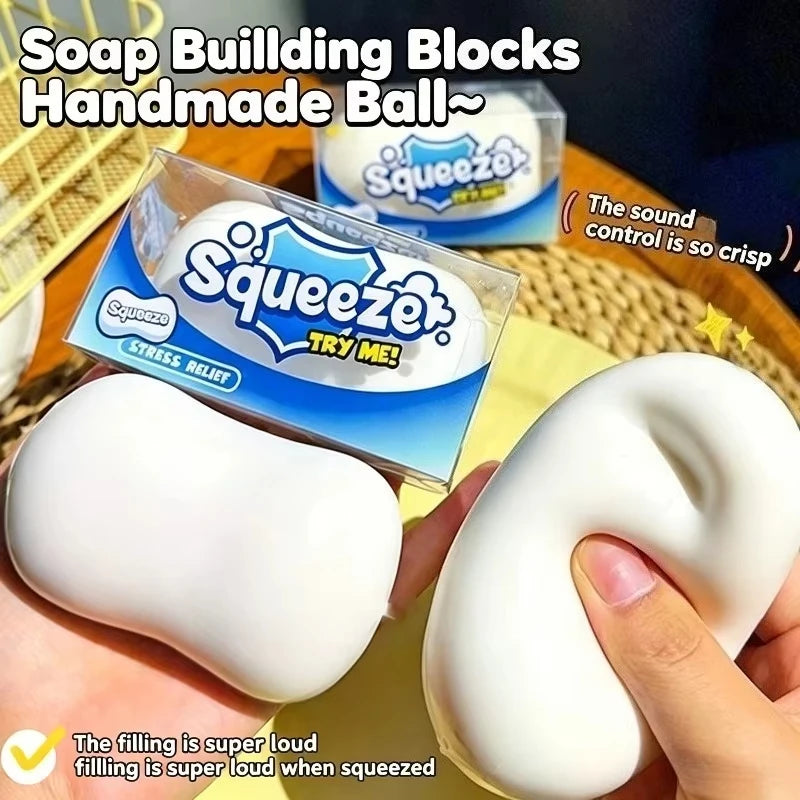Squishy Soap Ball Fidget Toy – Crunchy Squeeze Ball for Adults Fidget Squeeze Toy Qst