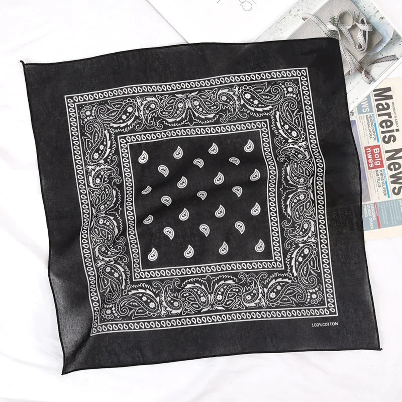 Unisex Cotton Bandana Headband – Cowboy Biker Hijab Hair Wrap Bandana Head Wrap Qme