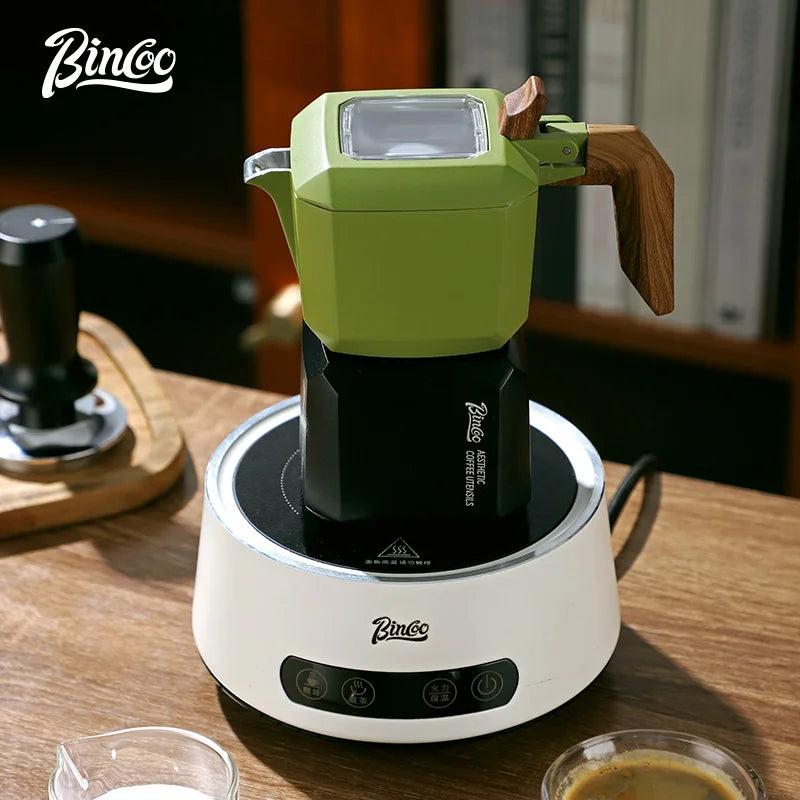 Bincoo Dual Valve Moka Pot Set with Hand Grinder & Filters Moka Pot Coffee Set Qst