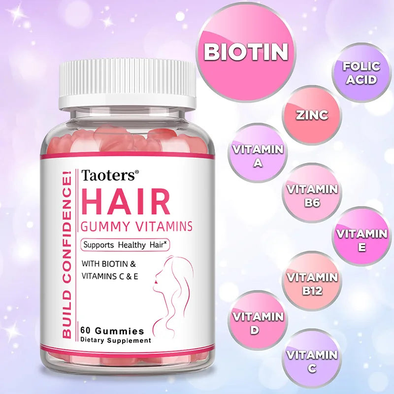 Biotin Gummies – Vegan, Non-GMO | Hair, Skin & Nails Support Biotin Supplement Gummies Qst