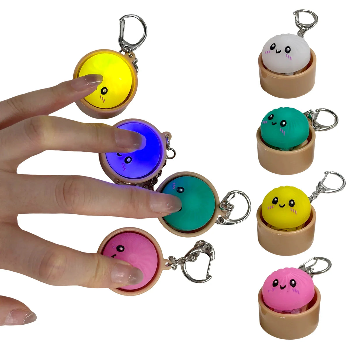 3D Printed Dumpling Keyboard Keychain Fidget Clicker Toy Fidget Keychain Toy Qme