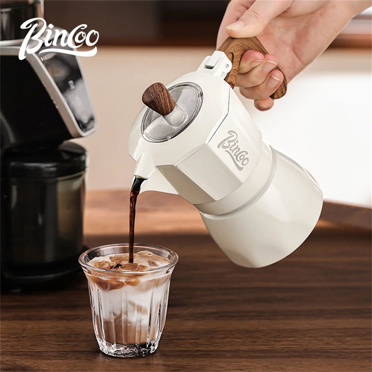 Bincoo Dual Valve Moka Pot & Electric Heater Espresso Set Moka Pot Espresso Set Qst
