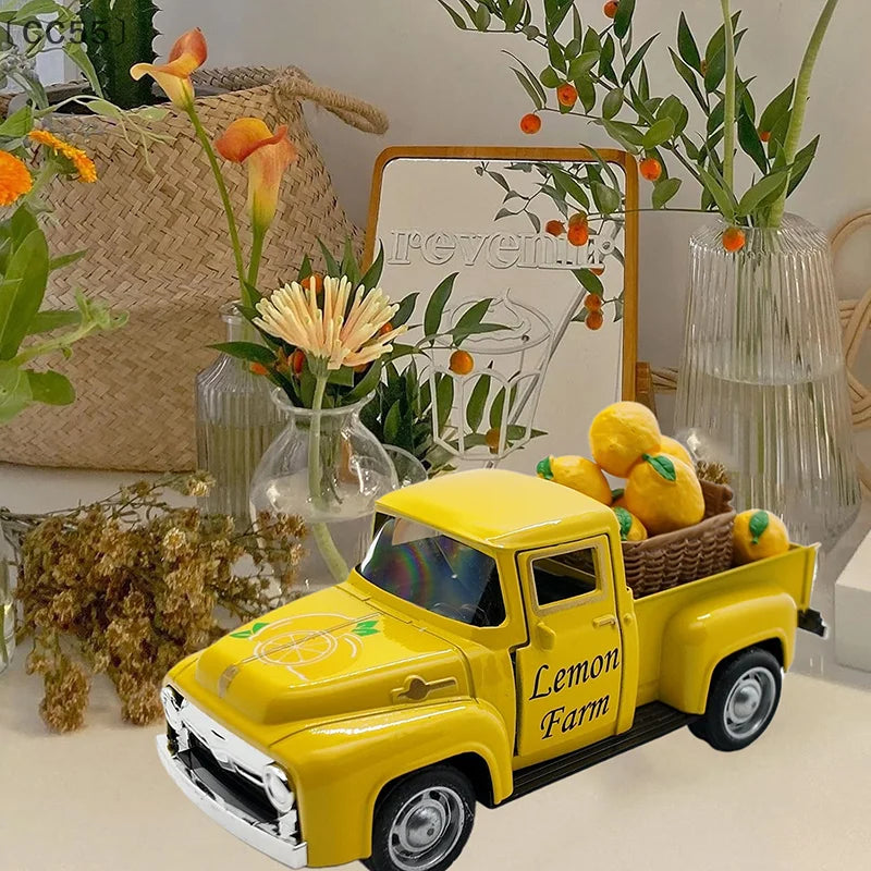 Lemon Farmhouse Truck Decor Set – Summer Tiered Tray Ornament Farmhouse Decor Set Qst