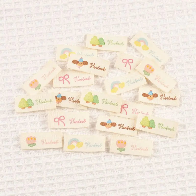 16 Mixed Cartoon Cotton Sewing Labels for Handmade Clothing Sewing Labels Qme
