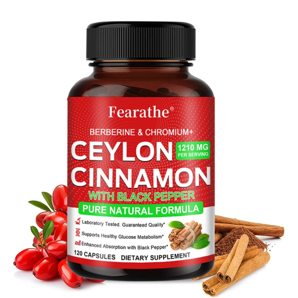 Organic Ceylon Cinnamon Capsules 1000mg | VITALXTRA Herbal Supplement Qst