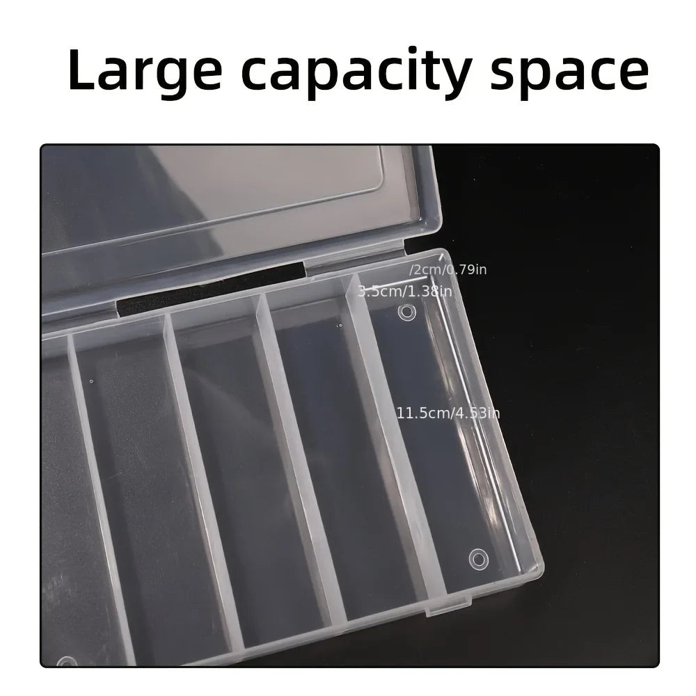 Transparent Nail Polish & Glue Storage Box – 5 Large Compartments Nail Storage Organizer Qme