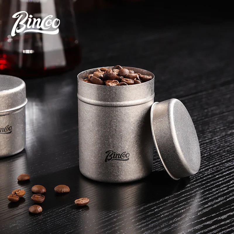 Bincoo Pure Titanium Airtight Coffee Canister – Travel & Camping Coffee Storage Canister Qst