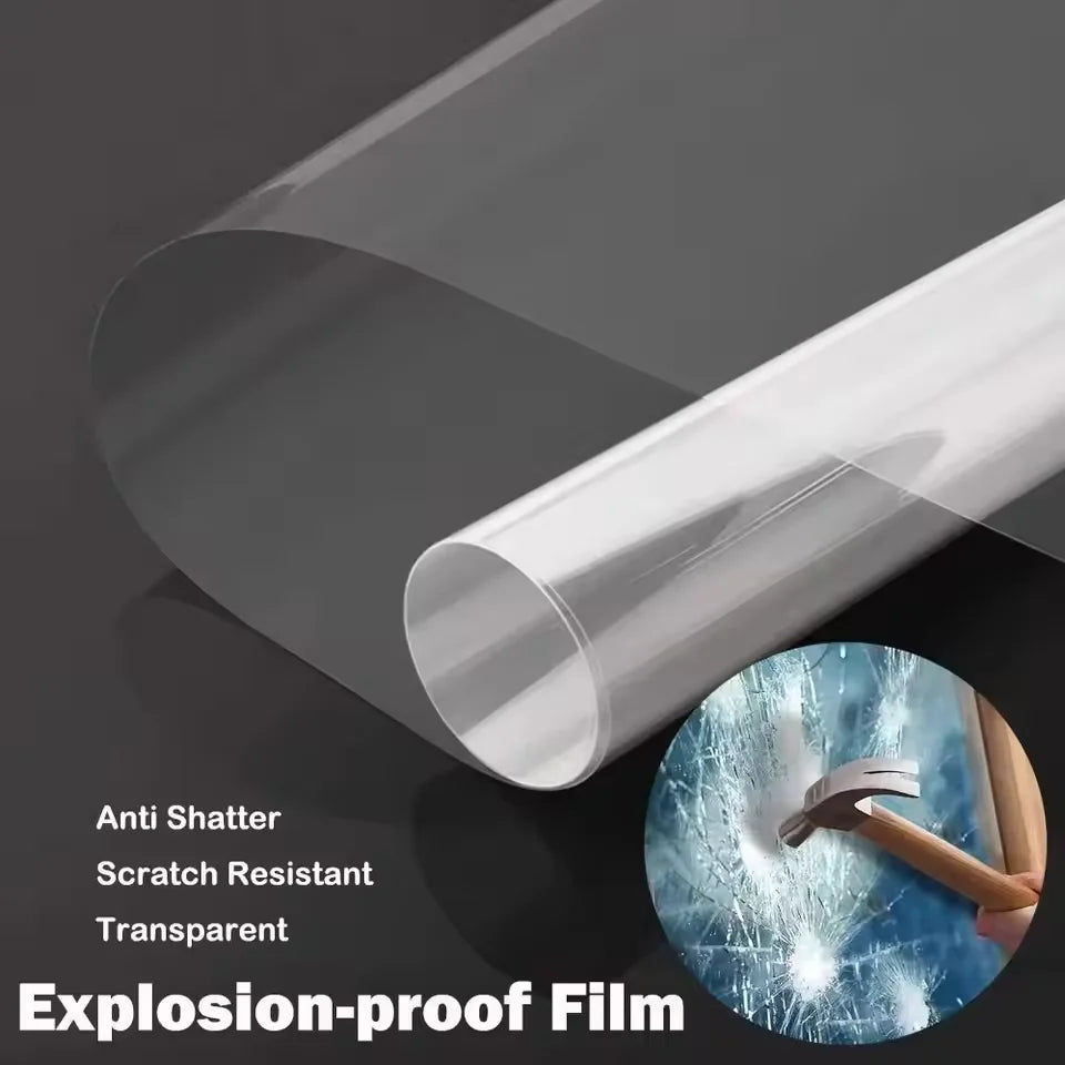 Transparent Shatterproof Safety Window Film | Self-Adhesive PET Safety Window Film Qme