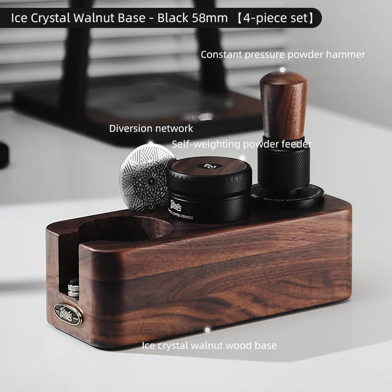 Bincoo 58mm Auto-Leveling Coffee Tamper & Distributor Stand Espresso Tamper Set Qst A 4pcs set black